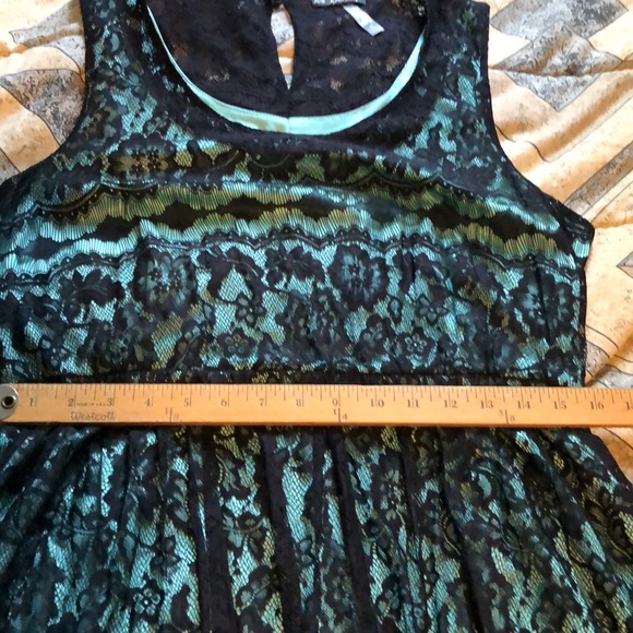 Turquoise & black lace overlay juniors xl dress. - Picture 9 of 10